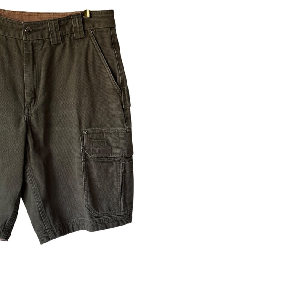 Duluth Trading Co Sz 36 Cargo Carpenter Shorts Utility Heavyweight Pockets Green - Picture 11 of 15